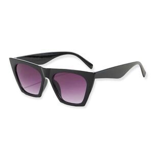 🆕Oversized Cat Eye Purple Tinted Lens Black Frame Sunglasses
